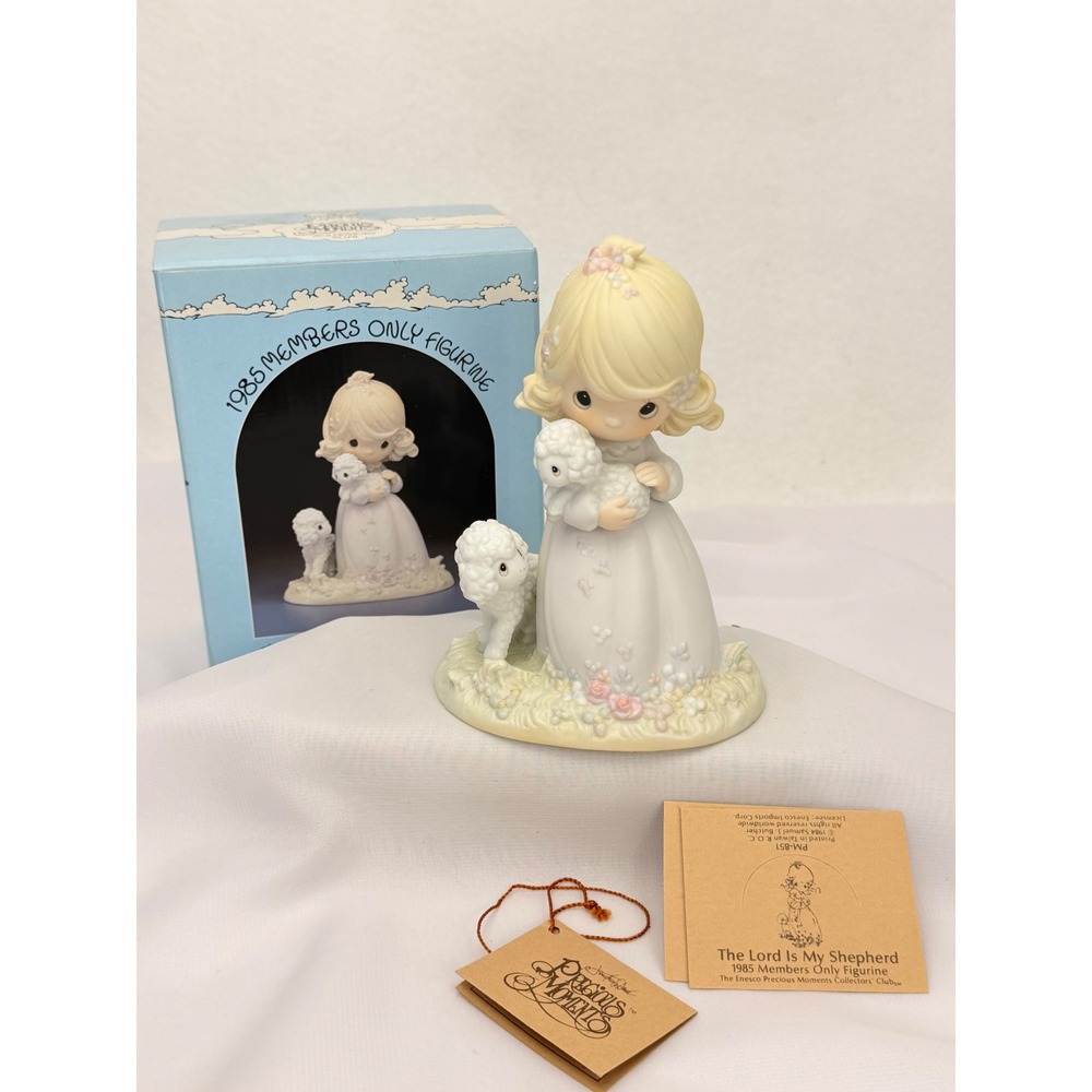 Precious Moments The Lord Is My Shepherd 1985 Members Only Figurine PM-851 Box